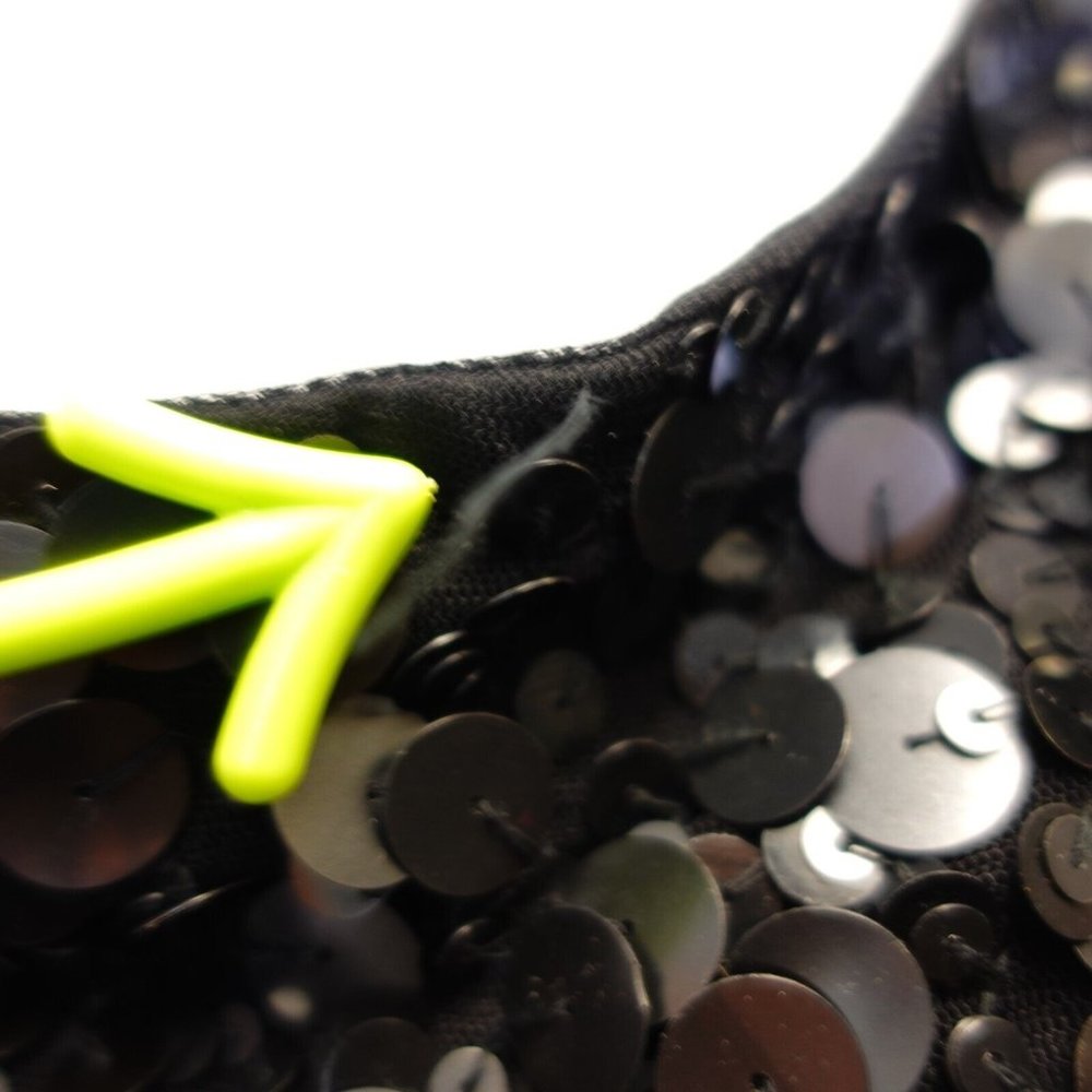 Scala Dress Small Black Mini Bodycon One Shoulder Sequin Party Evening Allover - Picture 8 of 11